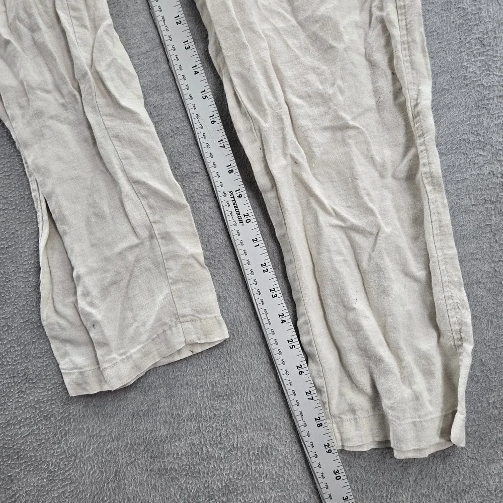 Tasso Elba Island Men Pants L Beige Linen Casual 29